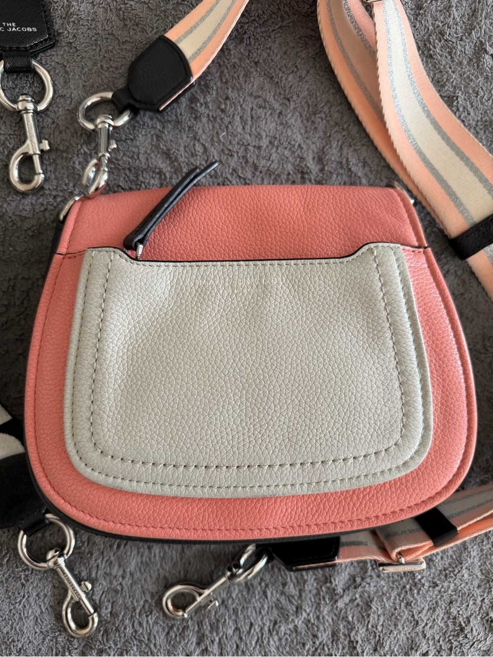 Marc Jacobs Empire City Flap Crossbody Bag - Colorblock Pink/Gray+extra strap - Picture 7 of 11